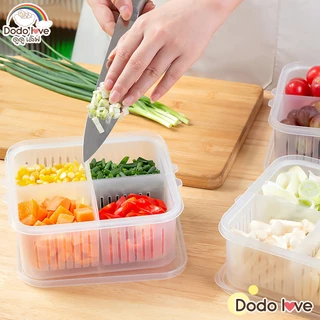 [ส่งด่วน] DODOLOVE กล่องถนอมอาหารเด็ก แบบใส (4 ช่อง / 6 ช่อง) กล่องเก็บอาหารเสริมลูกน้อย Food Grade เข้าไมโครเวฟได้