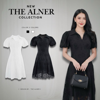 Thealner-AN332 (เดรสฉลุคอปกแขนตุ๊กตา)