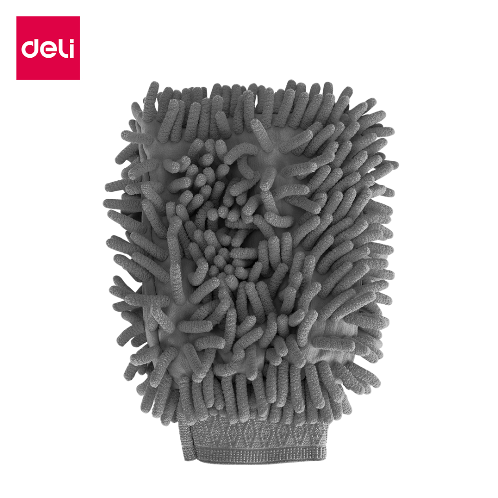 Deli ถุงมือล้างรถ ถุงมือล้างรถไมโครไฟเบอร์ หนังนิ่ม ล้างรถ ถุงมือ ผ้าเช็ดรถ Car Washing Gloves