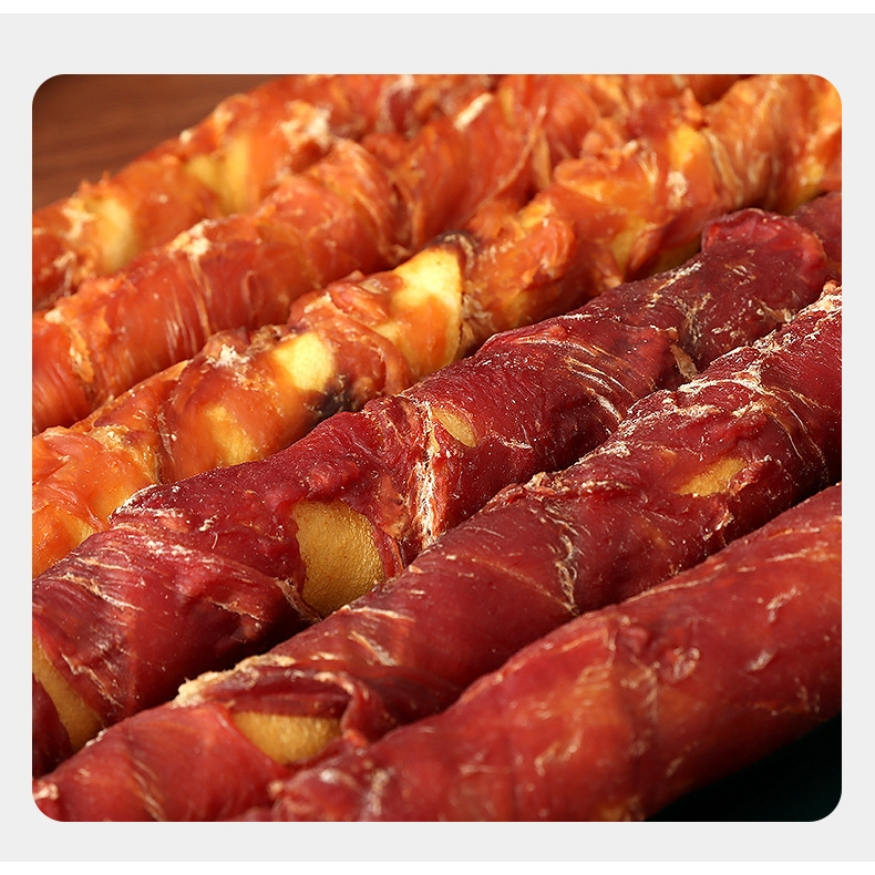 300g ขนมขัดฟัน ขนมสุนัข หนังวัวพันอกไก่ หนังวัวแท้100%ปลอดภัยไม่มีสารปรุงแต่ง - รูปที่ 5