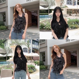 BY IRA 6392 Kate Top เสื้อคล้องคอแต่งระบาย เปิดหลัง เซ็กซี่มีระดับ