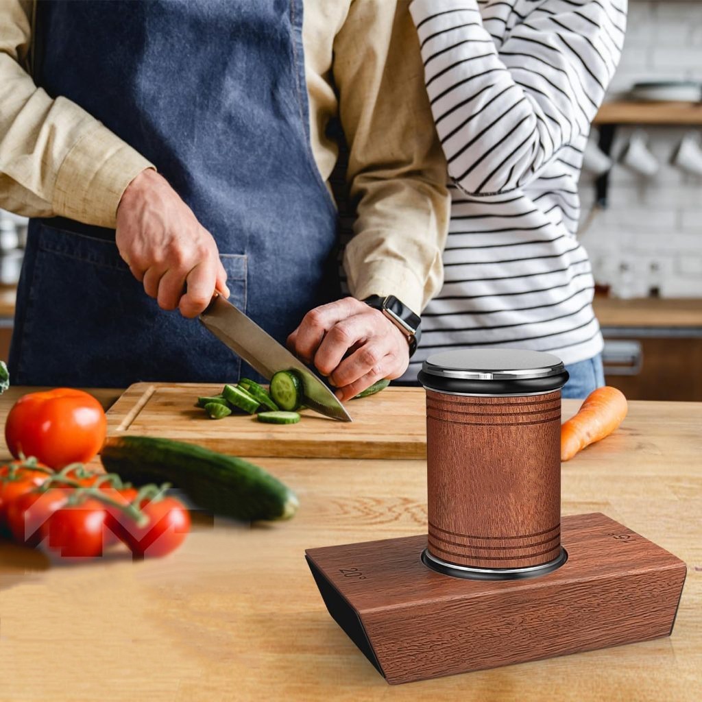 เครื่องลับมีดแบบมีล้อพร้อมฐานวางมีดแบบแม่เหล็ก ชุดหินลับมีดเพชรพร้อมลูกกลิ้งมุม 15 และ 20 องศา อุปกรณ์ครัว - รูปที่ 5