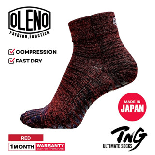 OLENO รุ่น Ultimate TNG (Black/Red) ถุงเท้าแยก 5 นิ้ว แพคเดี…