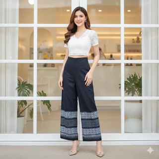 กางเกงขาบาน (มีไซร้ M L XL) กางเกงผ้าไทยใส่สวยมากค่ะ