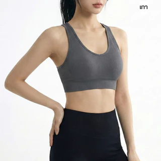 Fit-paradise [ใหม่] สปอร์ตบรารุ่น lrene คอยูสายไขว้หลังสองชั้น High-impact support