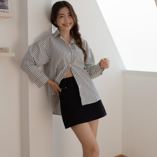 avo กระโปรงสั้นผ้าคอตตอน cannes mini skirt