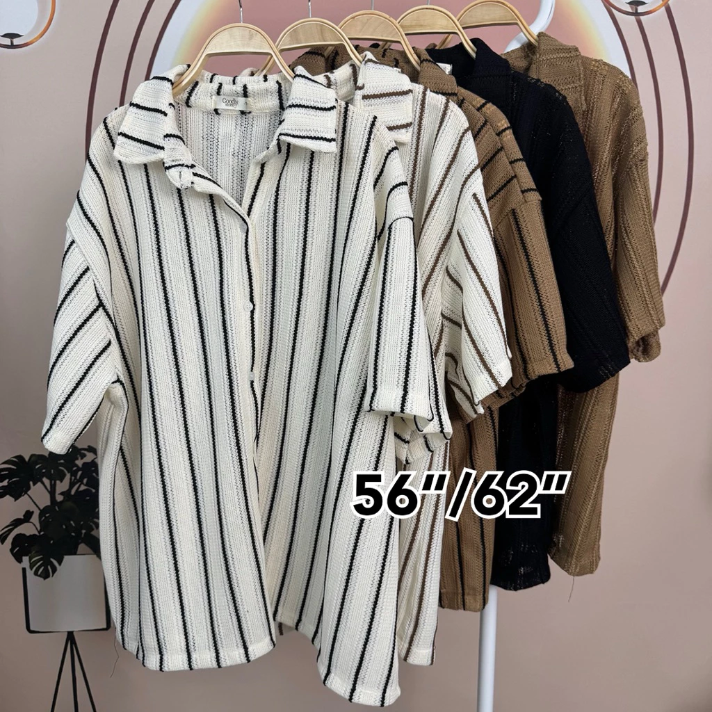 เสื้อเชิ๊ตผ้าถัก ไซส์ใหญ่!!! หน้าผ้า56“/62”อ่านไซส์ก่อนสั่ง