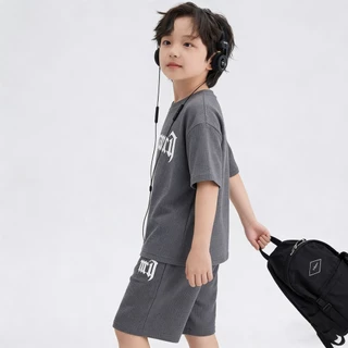 2-15 ปี เสื้อผ้าเด็กผู้ชาย เซ็ต 2 ชิ้น เสื้อ+กางเกงขาสั้นสไตล์เกาหลี ใส่สบาย สําหรับเด็กผู้ชาย