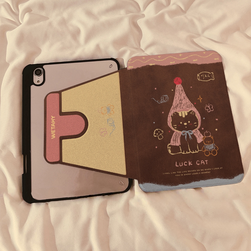จัดส่งทันที เคสไอแพด การหมุน360องศา Cute kitten Gen12 Pro13 Air7 13 Gen9 Air6 11 เคส iPad Gen9/8 ราคา ถูกที่สุด ดีลบีเคเค แกลเลอรีภาพที่ 3