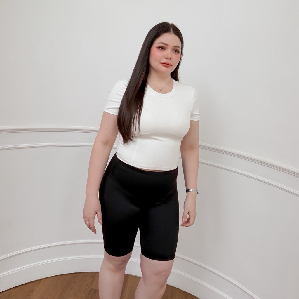 Lady M | ไซส์ใหม่ 3-5XL รุ่นขายดี กางเกงออกกำลังกายขาสั้นสาวอวบ ใส่เล่นโยคะ เล่นกีฬา Everylook ได้ทุกวัน เอวสูงสวยปัง - รูปที่ 7