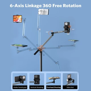 MeeGoo ขาตั้งโทรศัพท์แท็บเล็ตโลหะแบบปรับได้ Lazy Holder Bracket ขาตั้งโทรศัพท์และแท็บเล็ตแบบปรับไ ขาตั้งสำหรับคนขี้เกีย