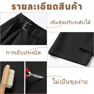 กางเกงทรงกระบอกใหญ่ กางเกงสแล็ค ทรงหลวม รุ่นผ้าไม่หนา สไตล์เกาหลี น้ำหนักเบา ทรงทิ้งตัว มีหูเข็มขัด ไม่ต้องรีด