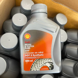 ยกโหล!! Shell เชลล์ น้ำมันเบรค และ คลัทช์ Brake & Clutch Fluid DOT 3 ขนาด 0.5 ลิตร (12 ขวด)