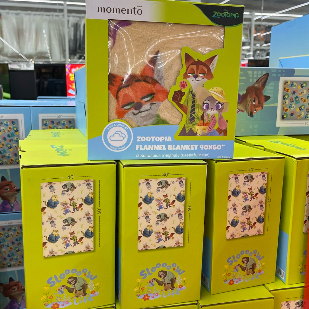[ມີ 7 ແບບ] ຜ້າຫົ່ມ Zootopia Momento (ຜ້າຫົ່ມ Lotus) ພ້ອມສົ່ງ
