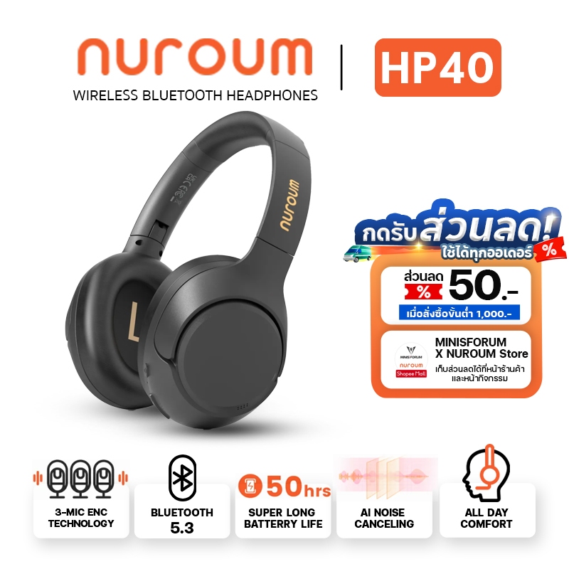 Nuroum HP40 Wireless Noise Cancelling Headphones