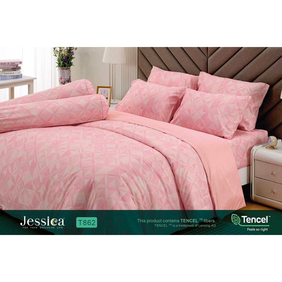 T862 Jessica Tencel ทอ 500 เส้น ชุดผ้าปูที่นอน 6 ฟุต รวมผ้าห่ม ยี่ห้อ เจสสิก้า รุ่น Tencel