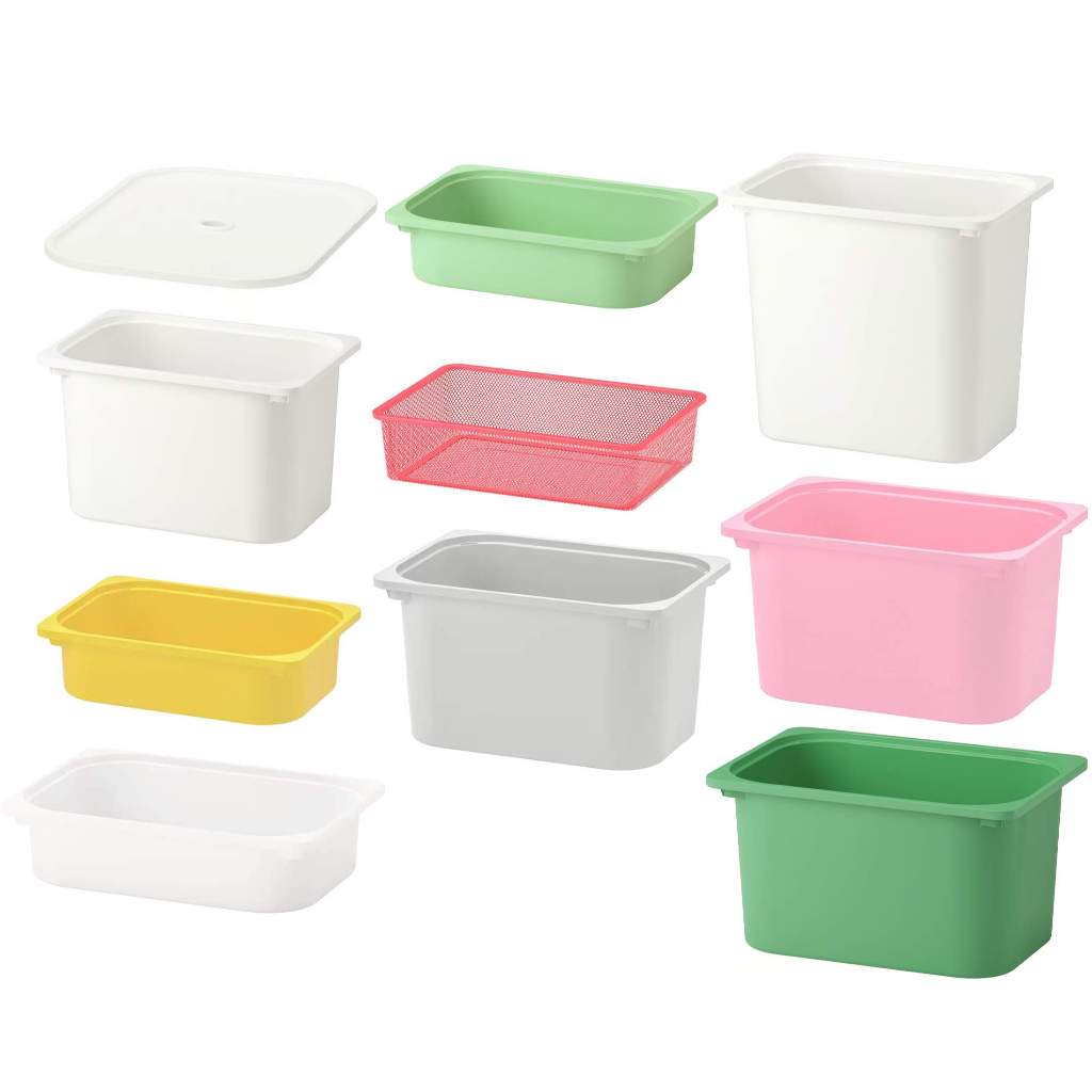 IKEA TROFAST กล่องเก็บของ ใหญ่42x30x23 ซม. เล็ก42x30x10 ซม. กล่องและฝาปิด