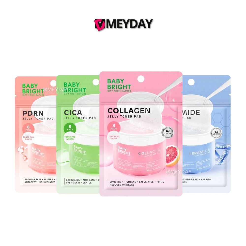 ( แบบซอง ) Baby Bright Jelly Toner Pad เบบี้ไบร์ท เจลลี่ โทนเนอร์แพด (1 ซอง บรรจุ 8 แผ่น)