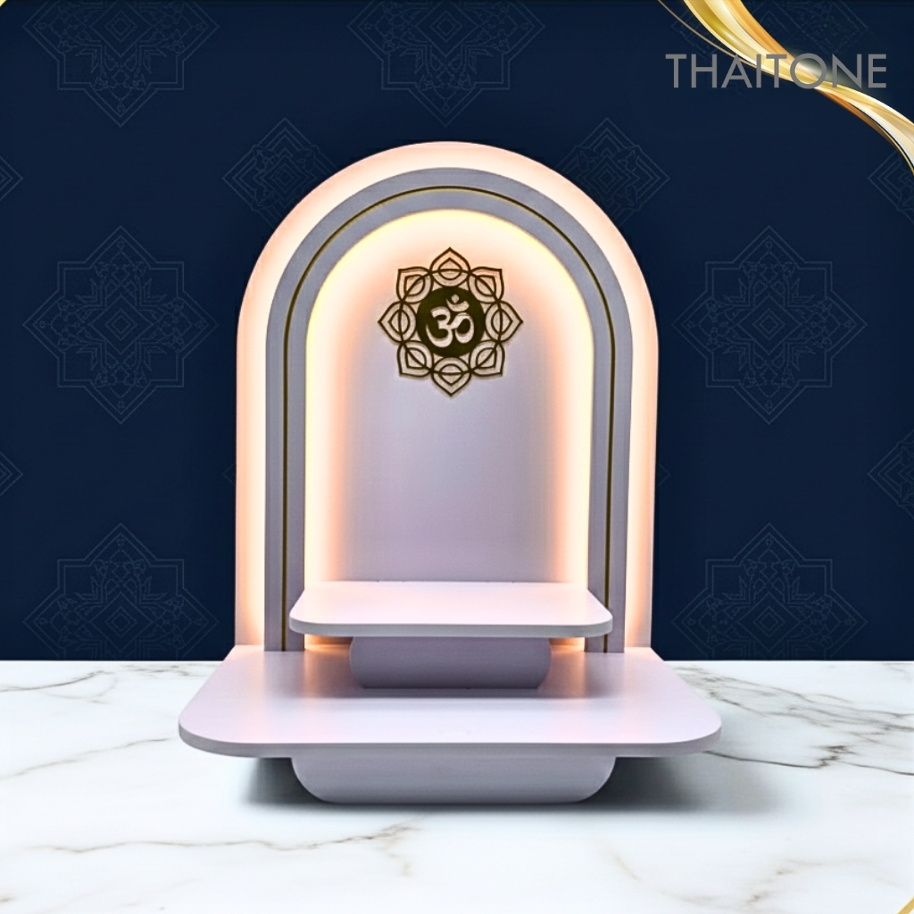 หิ้งพระติดผนัง หิ้งพระตั้งโต๊ะ หิ้งพระโมเดิร์น พร้อมไฟ LED รุ่น MN20-Light สวย หรู ไม่ลามไฟ