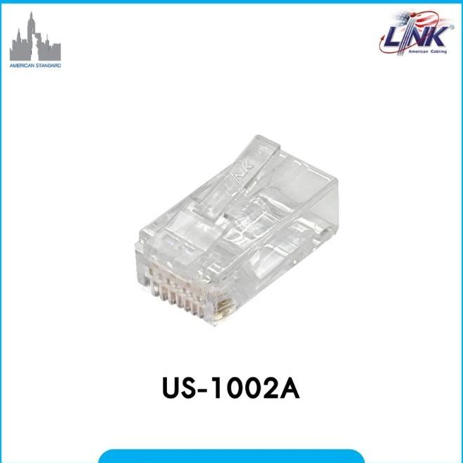 LINK CAT6 NEW RJ45 PLUG TRANSPARENT CLEAR (US-1002A) (10PCS) รุ่น US1002A