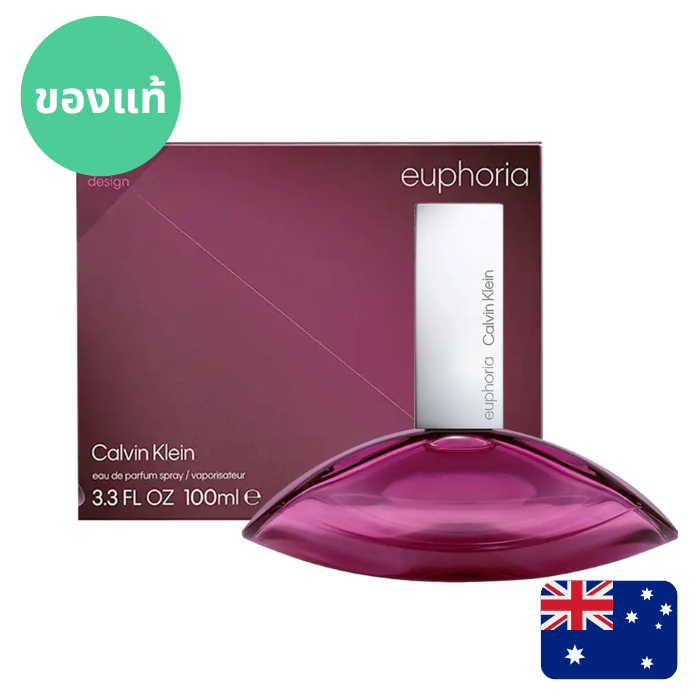 New Packing แท้จากออสเตรเลีย น้ำหอมกล่องซีล Calvin Klein CK Euphoria  EDP ดูรูปจริง+รีวิวปัดซ้าย
