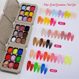 Nawoelite สีเล็บเจล เจลทาเล็บ สีทาเล็บเจล จลทำเล็บคัลเลอร์เพ้นท์ 9 สี เพ้นท์สีง่ายได้ในหนึ่งปาด