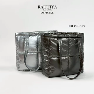 [RATTIYA BANGKOK] Quadra Tote Bag rPET / 2 colors กระเป๋านุ่มนิ่มผ้าRecycled น้ำหนักเบาพิเศษ สะพายไหล่