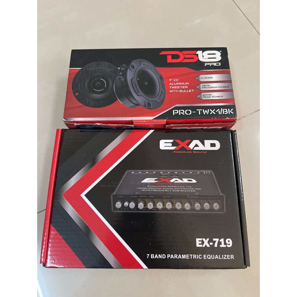 4500บาท ปรี7แบนด์ EXAD รุ่น EX-719 ปรีปรับเสียงติดรถยนต์ พร้อมแหลมจาน