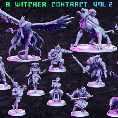 Witcher Contract : Character : Miniature Resin โมเดลบอร์ดเกม ผลิตตามสั่ง DnD Tabletop