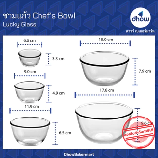 [ยกกล่อง] ชามแก้ว Chef’s Bowl Luckyglass(ลัคกี้กลาส) ★★★★★ ออกใบกำกับภาษีได้(รวมค่าส่ง)