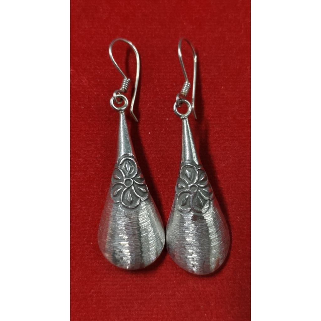 #ต่างหูเงินแท้รมดำ รหัสe-032