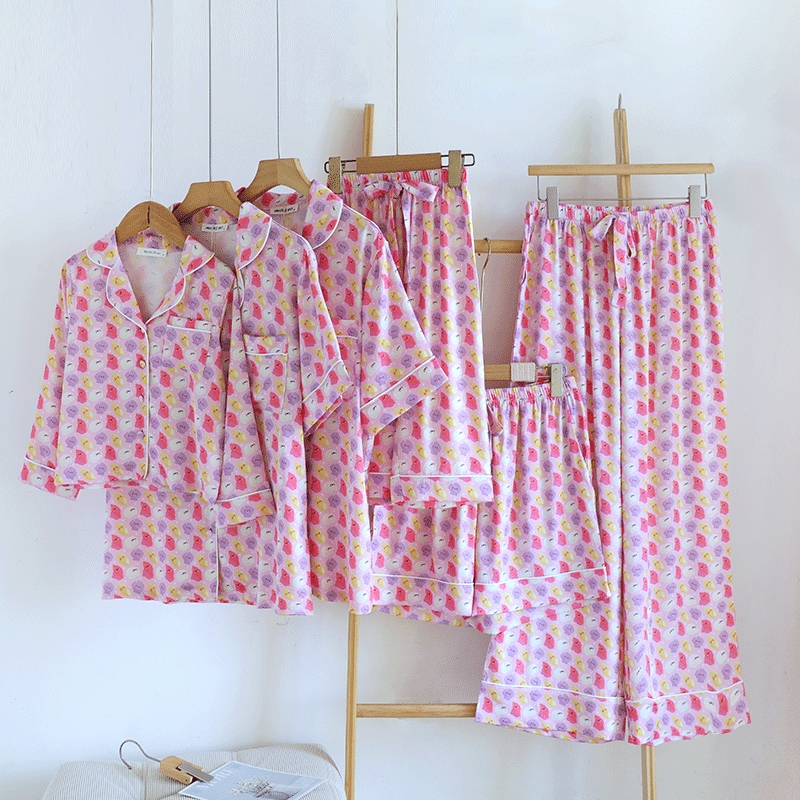 ชุดนอน Muslin Pajamas Collection Muslin Pet รุ่น Pink Ocean (N3330 T3330 M3330) | ชุดนอนแม่ลูก