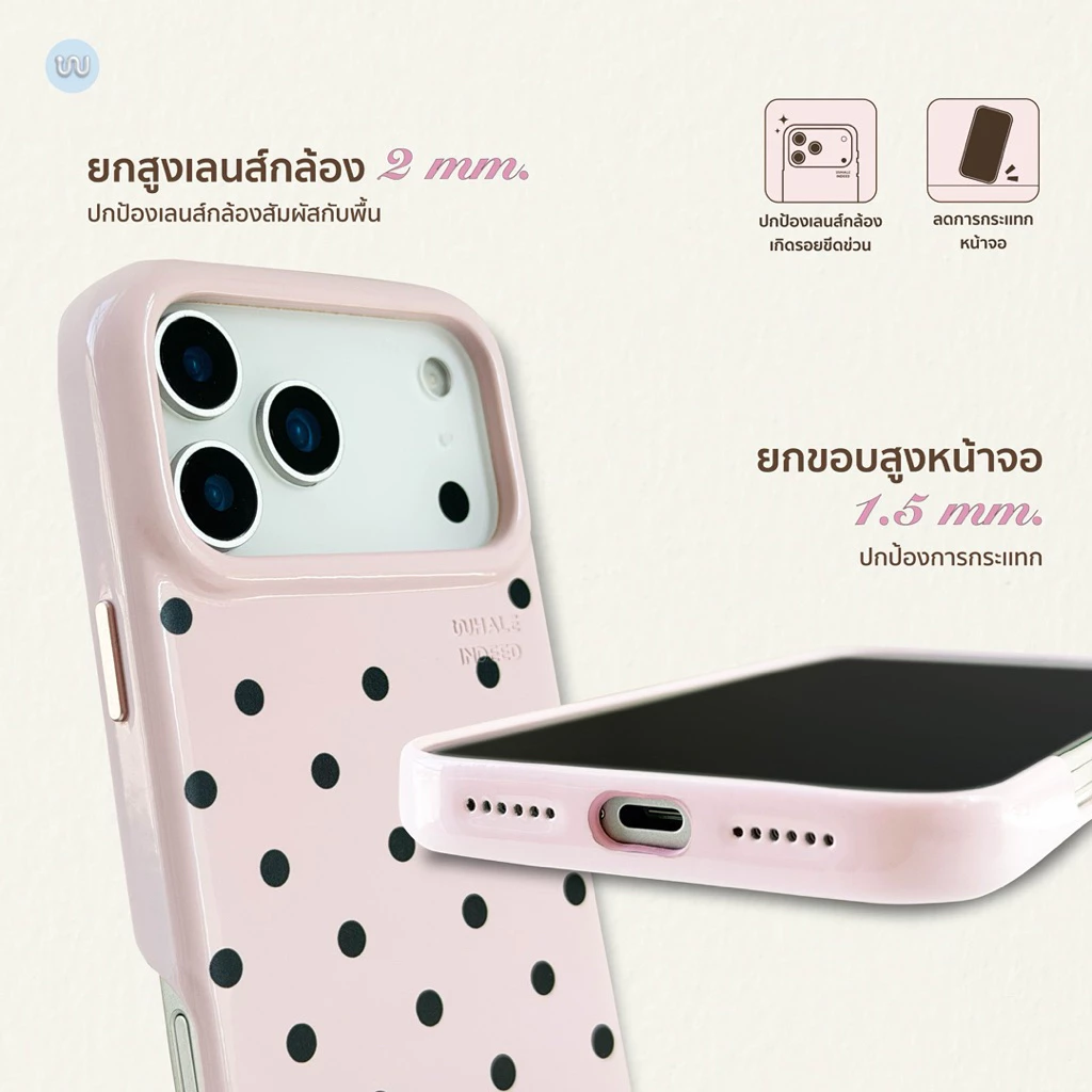 Polkadot Ver.2 Hagen Case แบบแม่เหล็ก Whale Indeed หนังแก้วเกรด Premium thumbnail 4