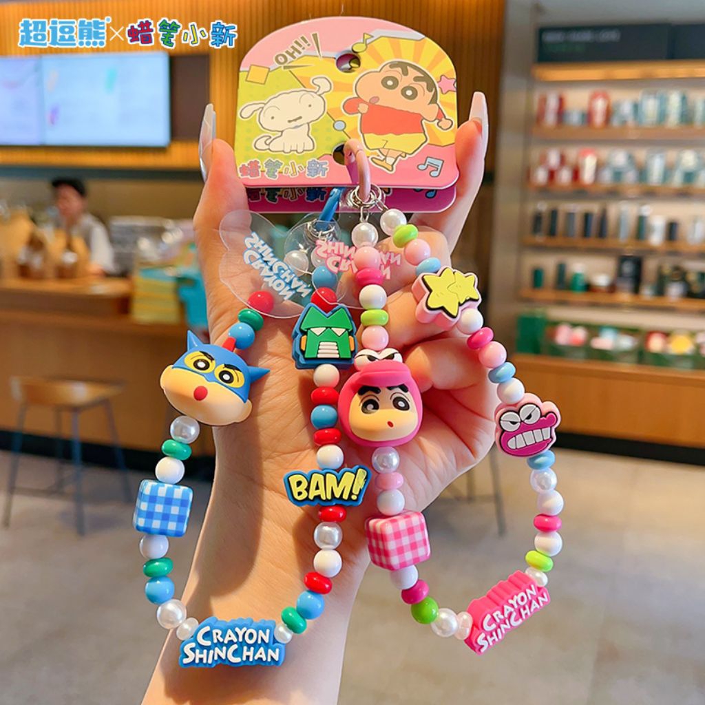 (ลิขสิทธิ์แท้) สายคล้องโทรศัพท์มือถือ, พวงกุญแจ, จี้/เครื่องประดับห้อย Crayon Shin-chan เครยอนชินจัง