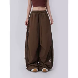 [Deformable dance wide-leg pants]กางเกงขากว้างสไตล์แจ๊สแดนซ์สำหรับผู้หญิงสไตล์ย้อนยุคสไตล์อเมริกัน