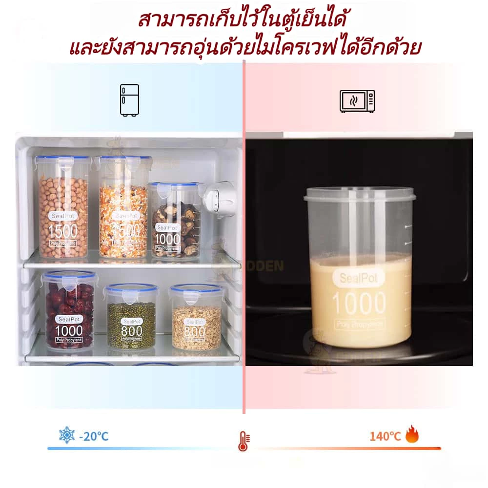 กระปุกพลาสติกใสทรงกลม PET เหมาะสำหรับเก็บธัญพืช ถั่ว ขนมขบเคี้ยว และอื่นๆ มีให้เลือก 4 ขนาด thumbnail 7