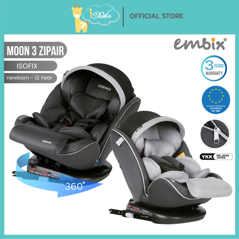 Embix คาร์ซีท รุ่นMoon3 คาร์ซีท คาร์ซีทเด็ก ติดตั้งระบบ Isofix เบาะหมุนได้ 360°แรกเกิด ถึง 12 ปี