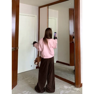 【xxavc825h0】เสื้อแจ็คเก็ตสตรีทรงสั้นคอตั้งสีชมพู