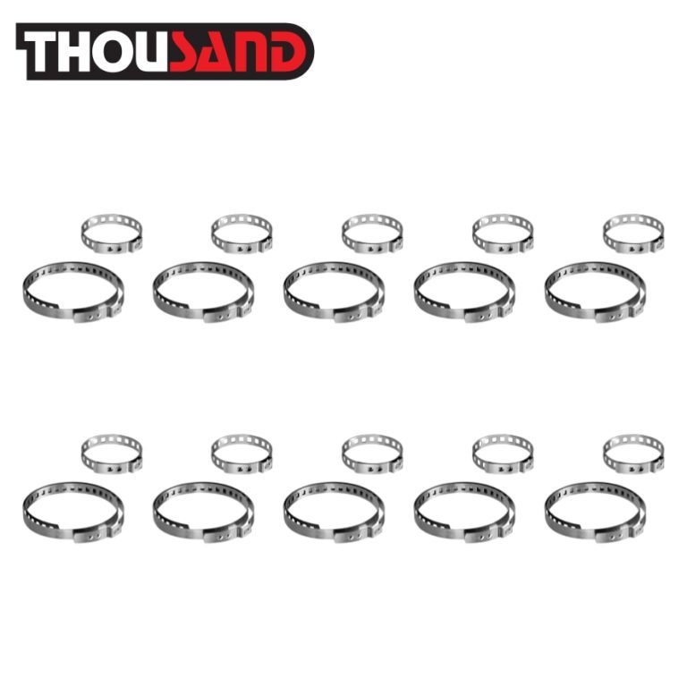 (มีใบกำกับภาษี) Thousand GP0003 ชุดเข็มขัดรัดยางหุ้มเพลาขับ Ø 25 ~ 45 mm, Ø 60 ~ 120 mm, 0.8 x 8 mm, 2 ตัวชุด (10 ชุด)