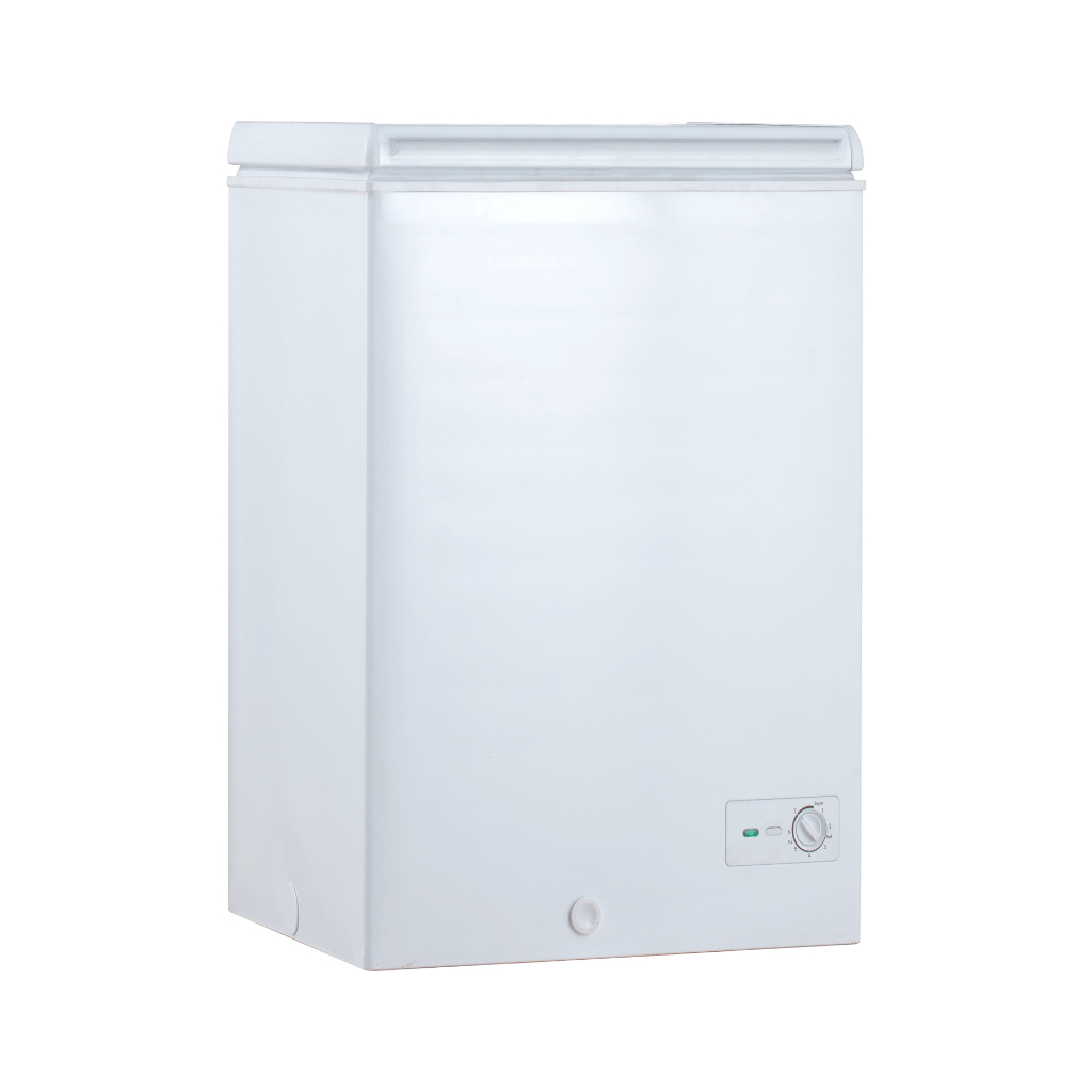 Haier solid-lid freezer, size 3.5 cubic feet, model HCF-108C2