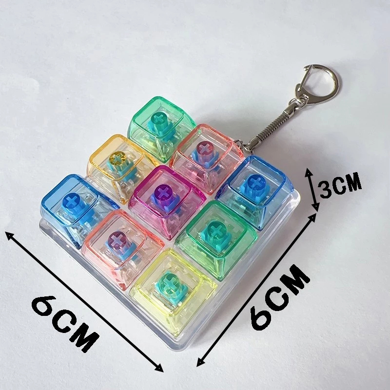 คีย์บอร์ด Fidget Toy 9 คีย์ Keychain Clicker ของเล่น Fidget สำหรับเด็ก ขนาด 6x6x3 ซม. ดีไซน์น่าสนใจ ใช้เป็น Keychain ได้ - รูปที่ 4