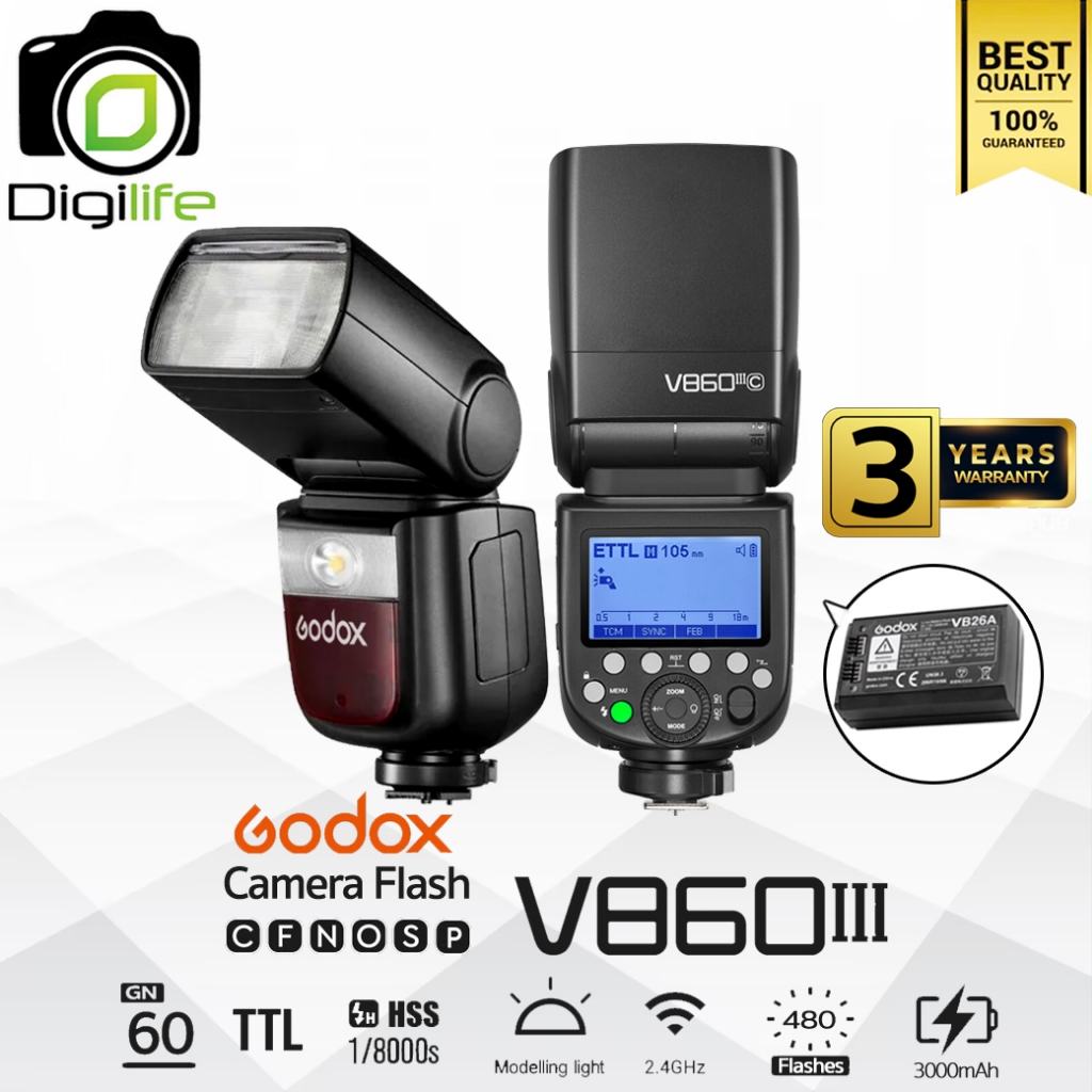 Godox Flash V860III - TTL HSS 3000mAh ( WB26B ) - รับประกันศูนย์ Godox Thailand 3ปี / Digilife Thail