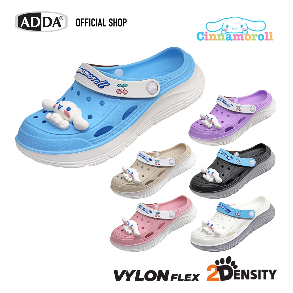 ADDA 2density รองเท้าแตะ รองเท้าลำลอง สำหรับผู้หญิง แบบสวมหัวโต Cinnamoroll รุ่น