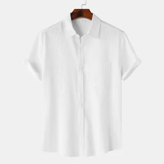 Estivo เสื้อเชิ้ตชายแขนสั้น ผ้าสบาย ระบายความร้อน หลายสี 24ชั่วโมงจัดส่ง