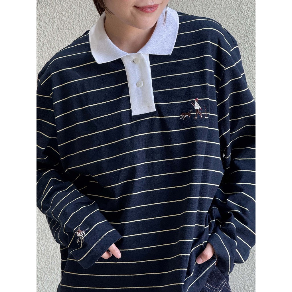 katji / พร้อมส่ง Urban Polo เสื้อโปโลผ้ายืด ทรงหลวม สตรีทโมเดิร์น - รูปที่ 6