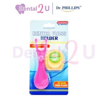 ที่เกี่ยวไหมขัดฟัน Dental floss holder Dr.Phillips ฟรี ไหมขัดฟัน 55 หลา 1 กล่อง กลิ่นมิ้น