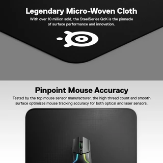 SteelSeries QcK Gaming Mousepad with Easy Travel Micro-Woven Surface
