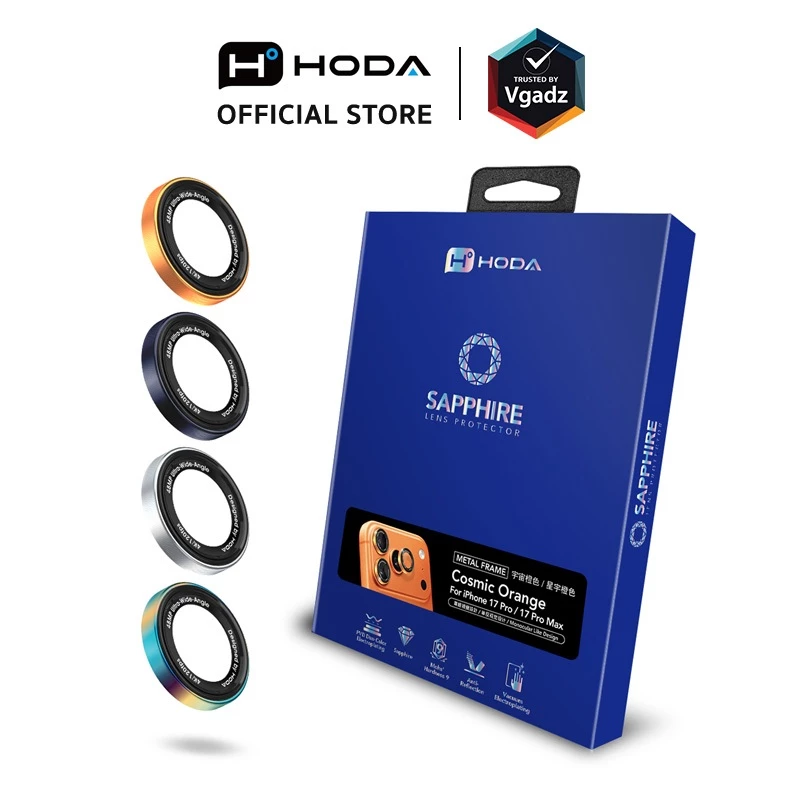 Hoda กระจกเลนส์กล้องสำหรับ iPhone 17 Pro / 17 Pro Max รุ่น Sapphire Lens Protector (Monocular)
