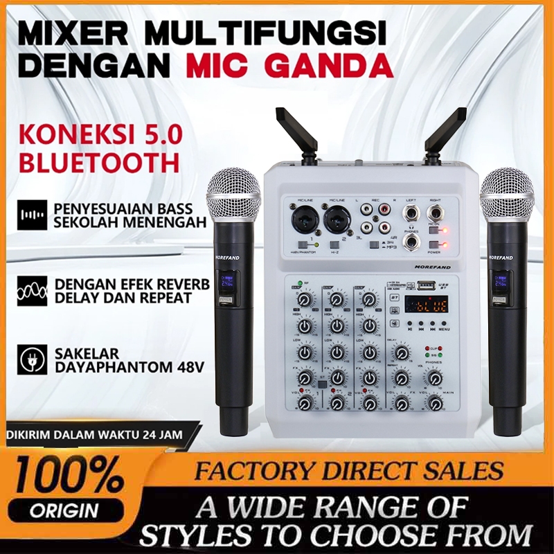 COD Professional Mixer Audio RE-406M USB/Electro Bluetooth 4 Channel mendukung penyetelan mobil 12V