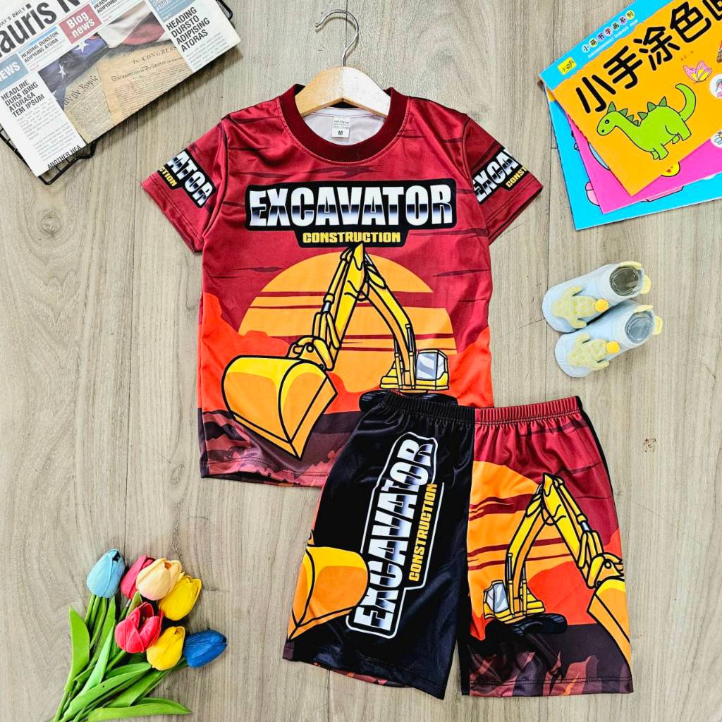 เสื้อผ้าเด็ก แขนสั้น ขาสั้น ผ้าลื่นไมโคร